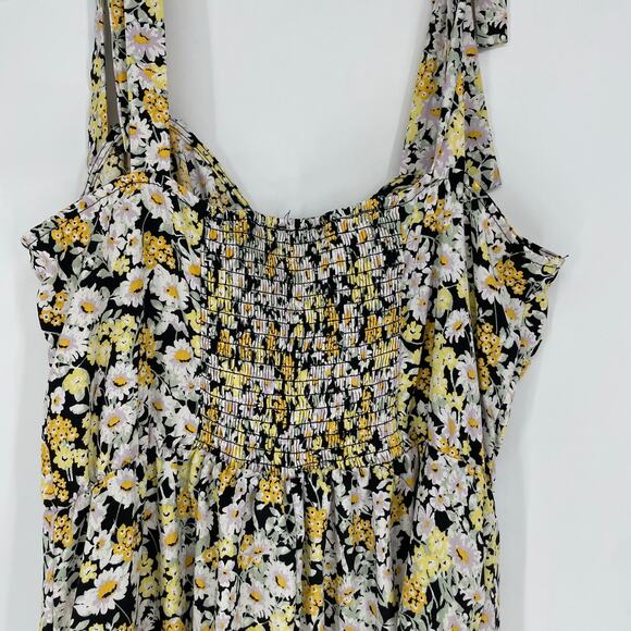 Social Standard By Sanctuary Tie Shoulder Floral Midi Dress Size Large - Picture 6 of 8